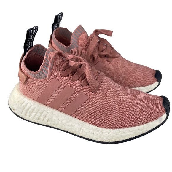 Adidas NMD R2 Primeknit Raw Pink Women’s Running Shoes - Picture 1 of 9